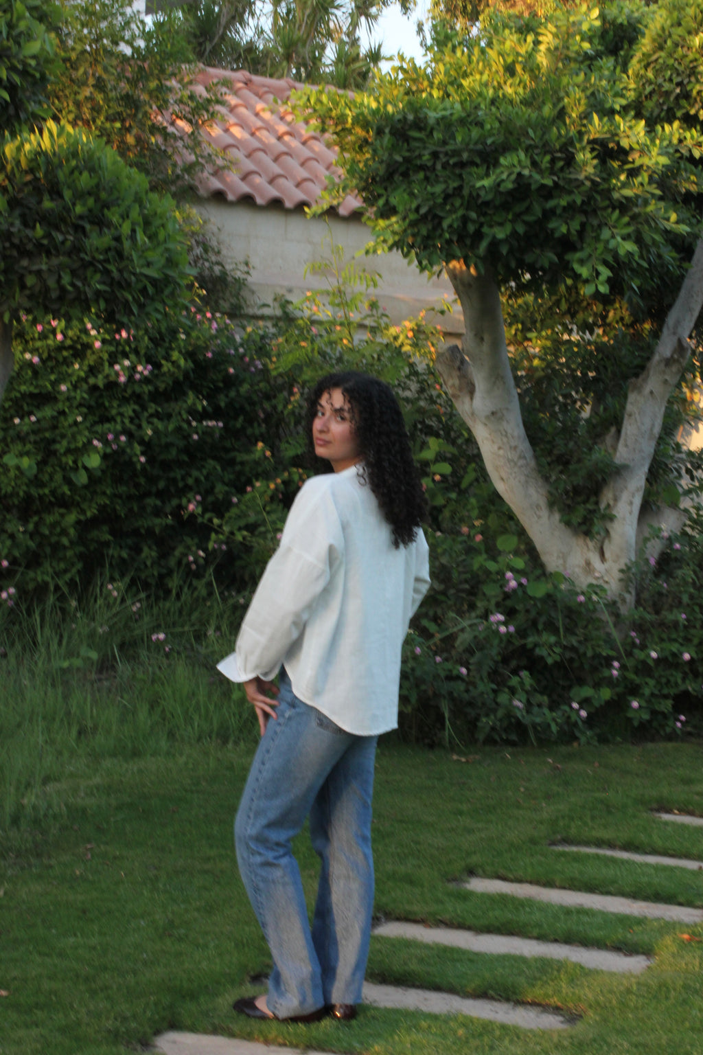 High-Low linen shirt